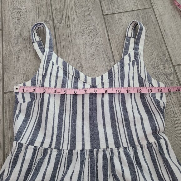 Roxy junior women's Grey/blue & White Striped Sleeveless Sundress – Size L - Picture 4 of 9